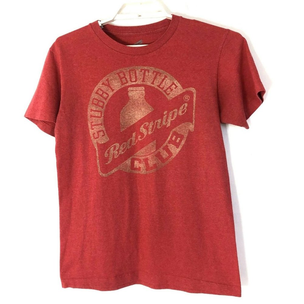 Red Stripe Stuff red T-Shirt mens size small 100%